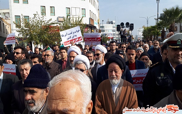 تظاهرات گسترده مردم انقلابی سمنان علیه اغتشاشگران