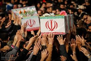 تشییع پیکر هشت شهید گمنام دفاع مقدس در استان هرمزگان