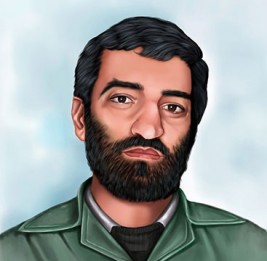 نقاشی چهره جاوید الاثر حاج احمد متوسلیان