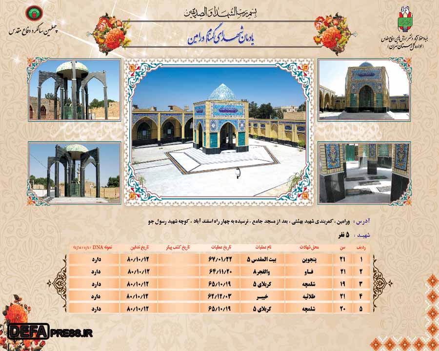 اینفوگرافیک/ یادمان شهدای گمنام شهرستان «ورامین»