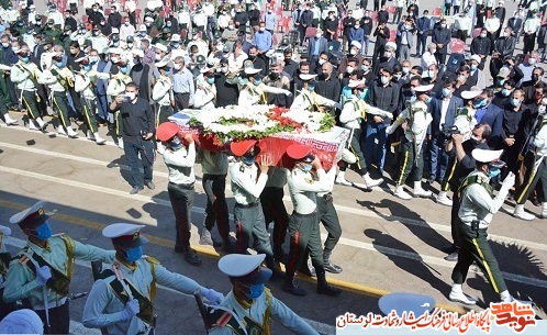 تشییع پیکر مرزبان شهید «رشید سپهوند» در خرم آباد