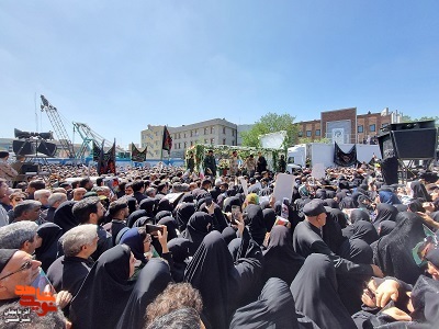 آیین تشییع پیکر شهید آیت الله آل هاشم در تبریز+تصاویر