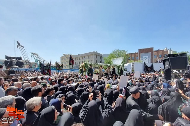 آیین تشییع پیکر شهید آیت الله آل هاشم در تبریز+تصاویر