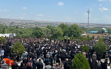 مراسم خاکسپاری شهید دکتر رحمتی در مراغه