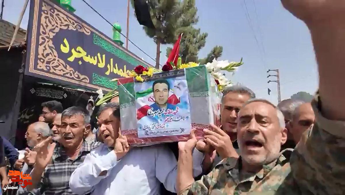 کلیپ/ جلوه‌هایی از بدرقه شهید راه قدس «حمید سعیدی» در روستای لاسجرد
