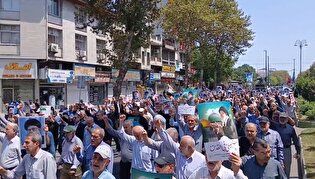 مردم رشت زیر آفتاب مرداد صدای مظلومیت فلسطین شدند