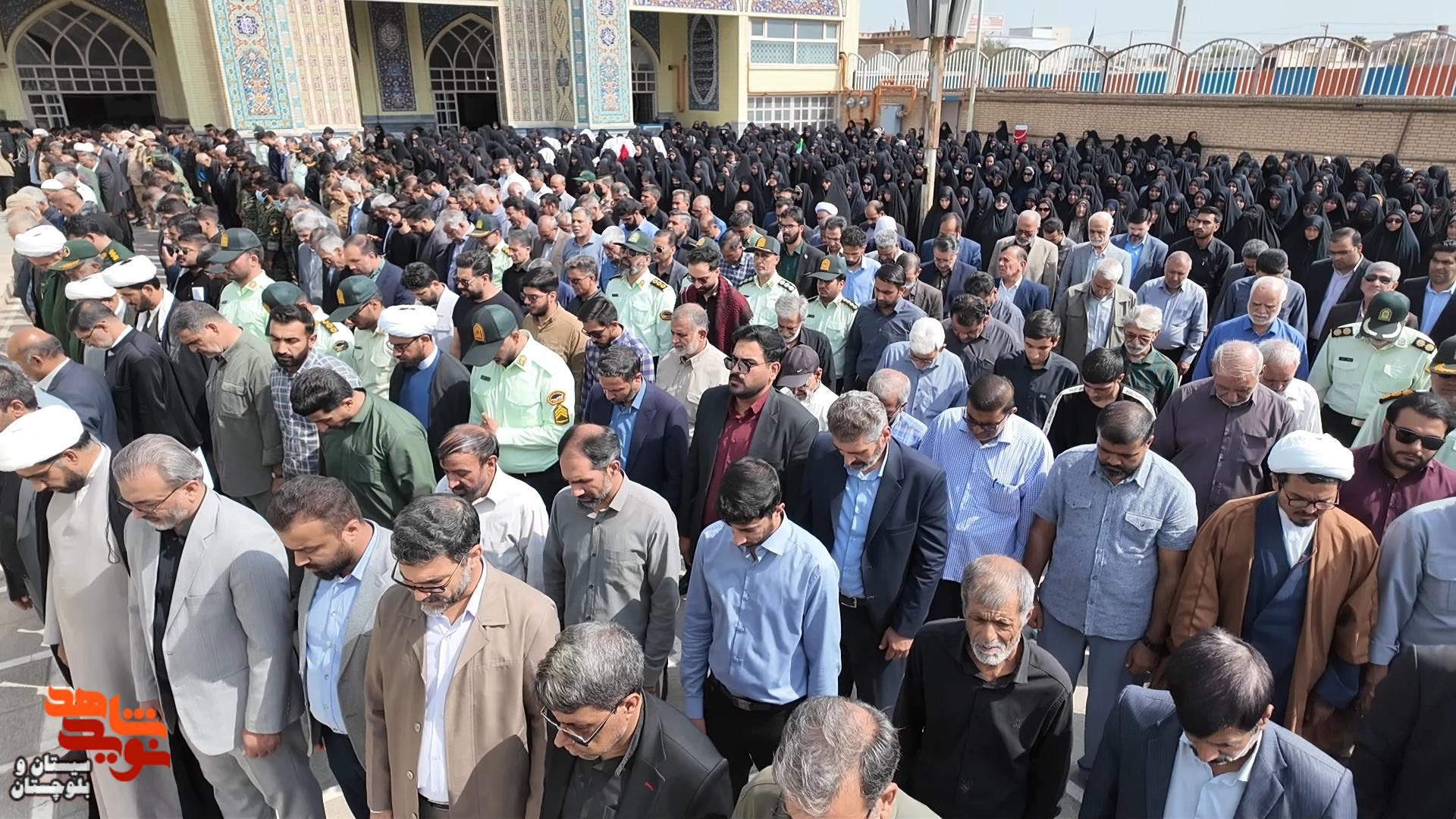 پیکر مطهر شهیده نصرت افتخاری در گلزار شهدای زاهدان آرام گرفت