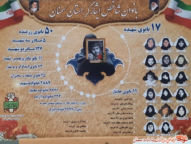پوستر شهدای شاخص ایثارگر زن استان سمنان