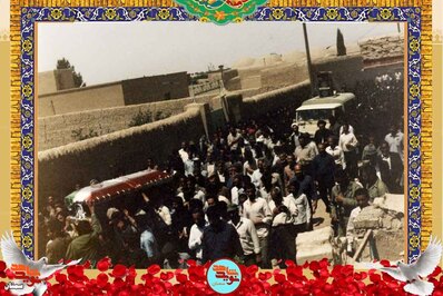 مراسم تشییع پیکر مطهر شهید محمود احمدی در روستای ریکان از توابع شهرستان گرمسار