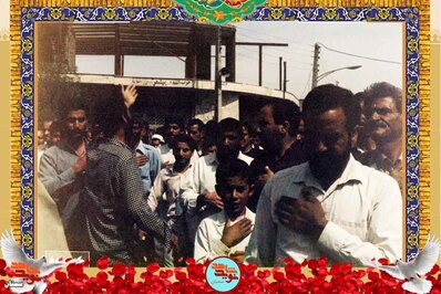 مراسم تشییع پیکر مطهر شهید محمود احمدی در روستای ریکان از توابع شهرستان گرمسار